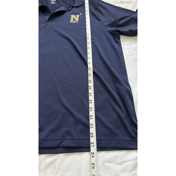 Under Armour Navy Midshipmen Polo Shirt XL Striped Game Day - Picture 4 of 4